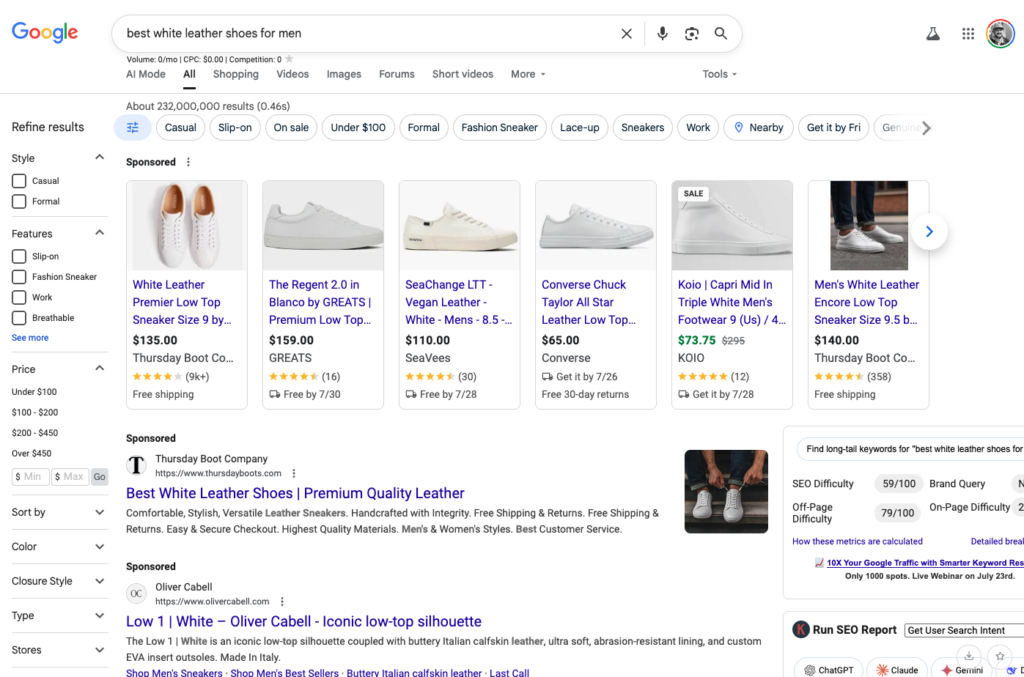 White Leather Shoes search result
